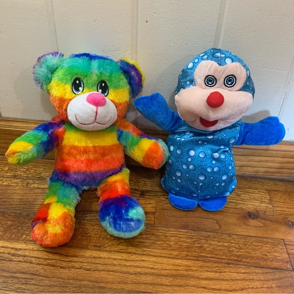 Stuffed Animals 14” Multicolor Stripe Teddy Bear & 12” Blue Polkadot Caterpillar - Picture 14 of 14